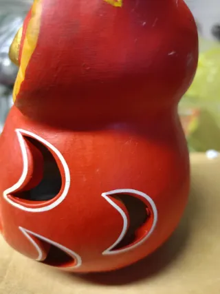 Gufo decorativo in ceramica porta candela