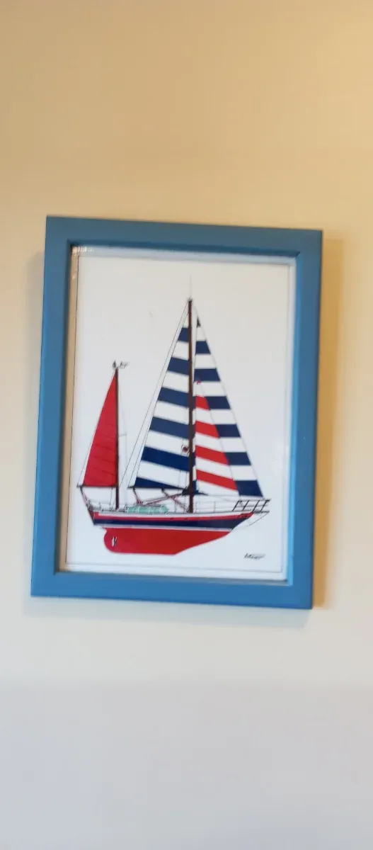 Cuadro Velero Pintado Madera