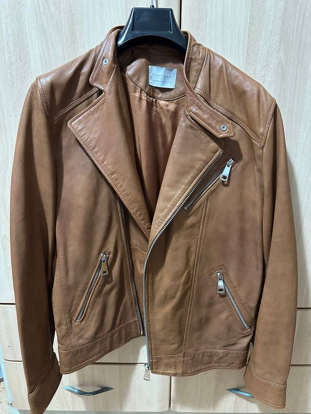 cazadora Zara Marrón Hombre