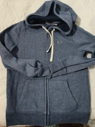 Sudadera Hollister Azul Gris.
