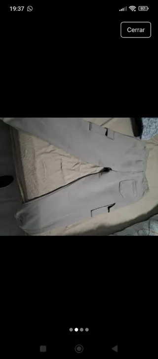 Pantalón cargo unisex beige talla única