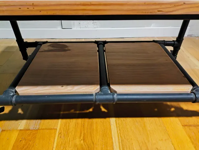 Mesa de centro industrial madera y metal