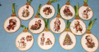 Decoupage bolas , adornos Navidad