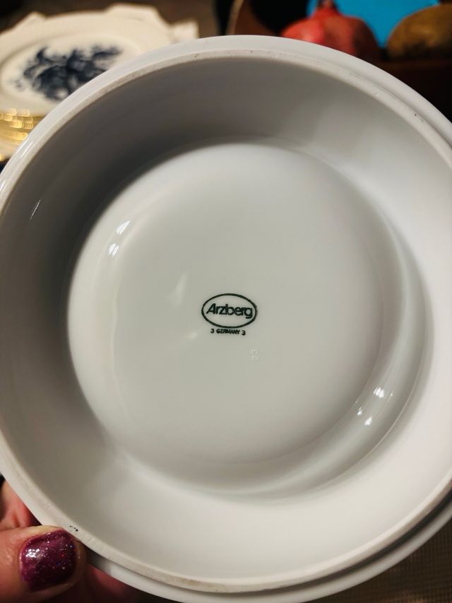 Posacenere piramide Arzberg bianco nero