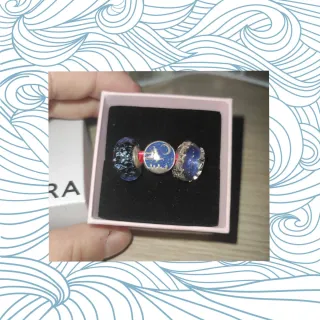 Pandora Charm Set Blu Scintillante