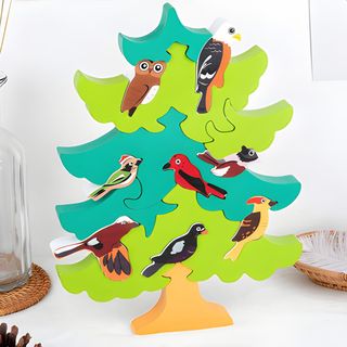 Puzzle Madera Árbol 3D Educativo Pájaros