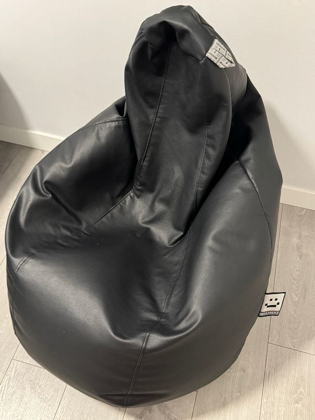 Puff Huppers Negro Piel Sintética