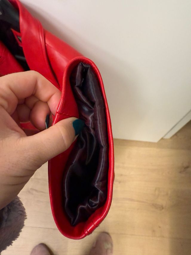 Cazadora de cuero Victorinox Roja Talla XL