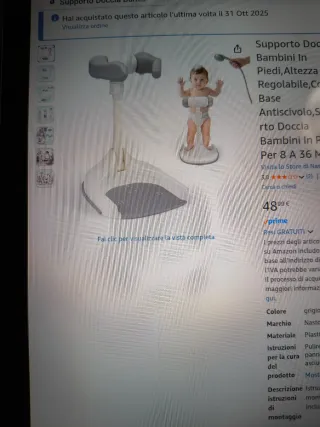 Supporto doccia per bambini