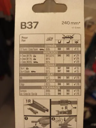 Escobilla limpiaparabrisas B37 240mm lote de 10