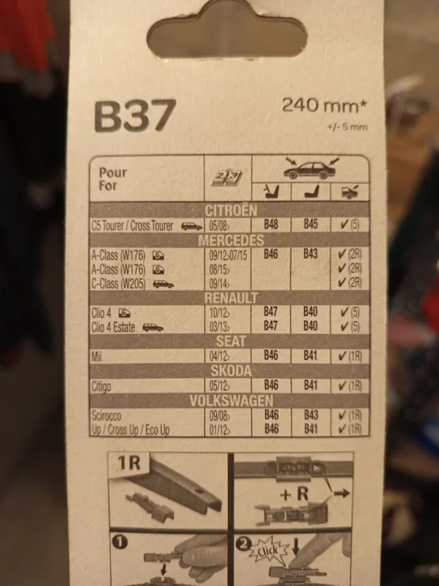 Escobilla limpiaparabrisas B37 240mm lote de 1
