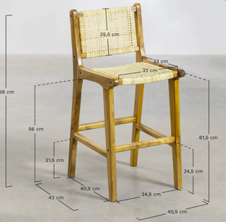 Sgabello alto in legno di teak Catua