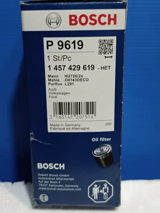 Bosch P 9619 Filtro Olio Cartuccia