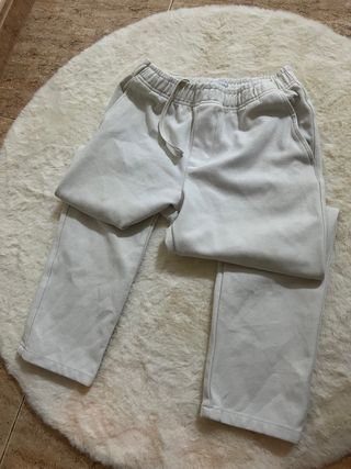 Pantalón lino blanco Zara