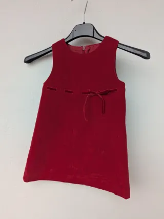 Vestito velluto rosso bambina