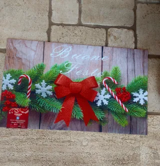 Tappeto Zerbino Natale Fiocco Rosso