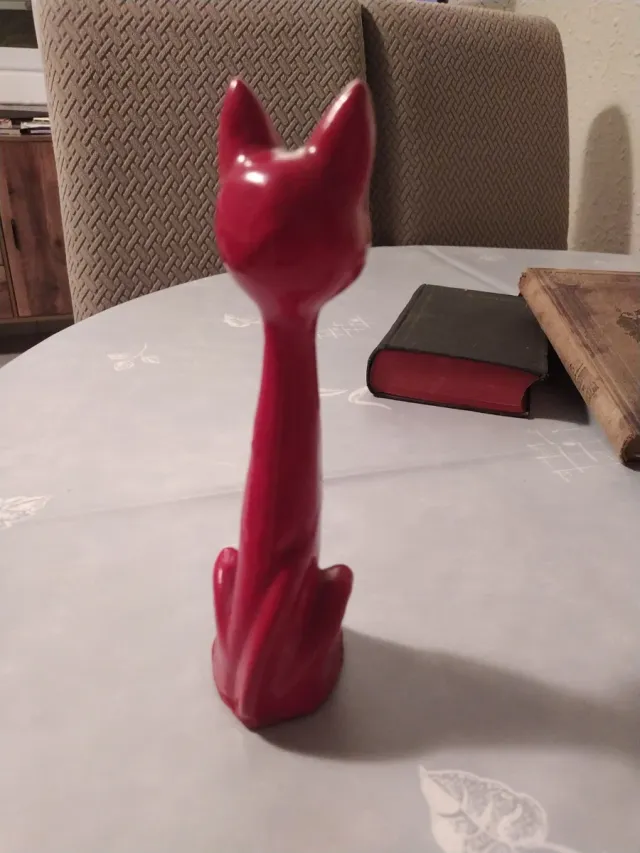 Gato rojo de cerámica vintage