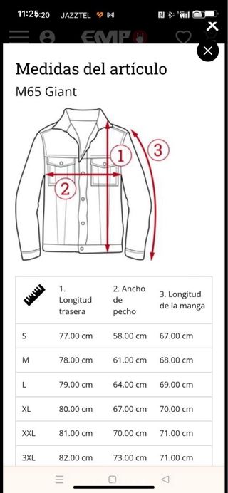 Chaqueta Brandit M65 Giant Talla S/34-36/44-46