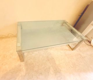 Tavolo da centro in vetro e inox 304L