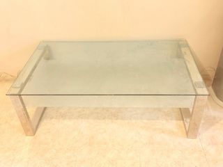 Tavolo da centro in vetro e inox 304L