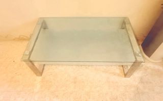 Tavolo da centro in vetro e inox 304L