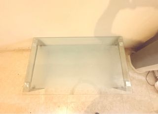 Tavolo da centro in vetro e inox 304L