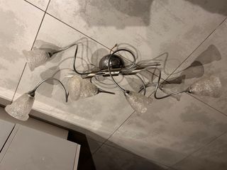 Lampadario moderno metallo e vetro