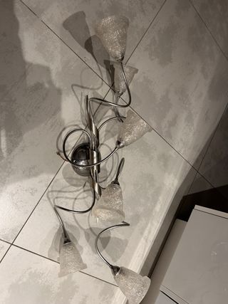 Lampadario moderno metallo e vetro