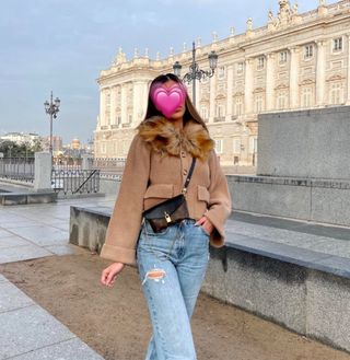 Jersey Zara pelo botones beige cardigan