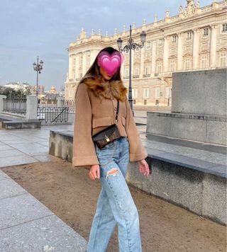 Jersey Zara pelo botones beige cardigan