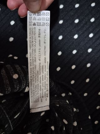 Vestido lunares Stradivarius negro/blanco