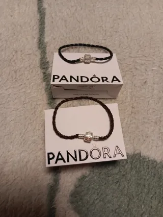Pulsera Pandora trenzada negra