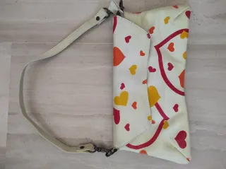 Bolso Cartera Piel Pintada Corazones
