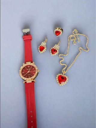 Set gioielli oro e rosso