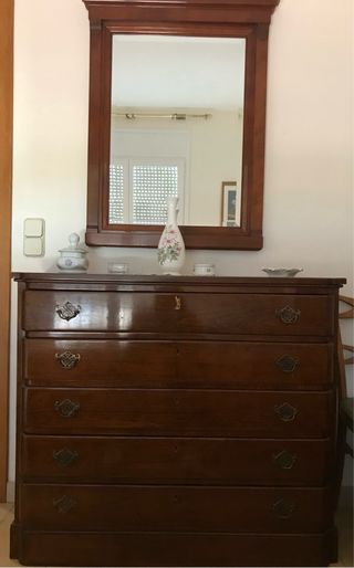 Dormitorio completo madera nogal clásico