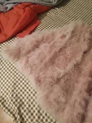 Chaqueta rosa de plumas naturales 