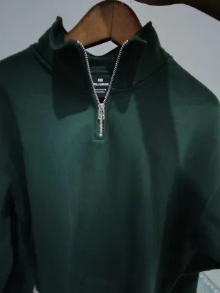 Sudadera Nueva Pull&Bear Hombre Verde Cremallera