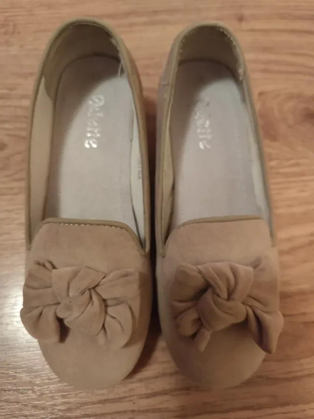 Zapatos planos niña Adelie beige lazo Talla 30