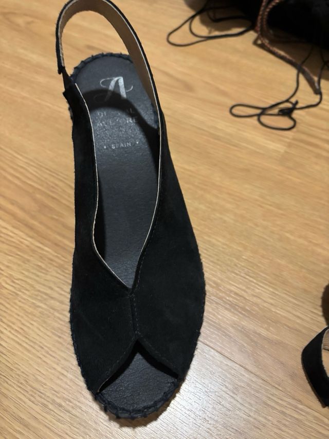 Sandalias esparto ante negras Talla 40