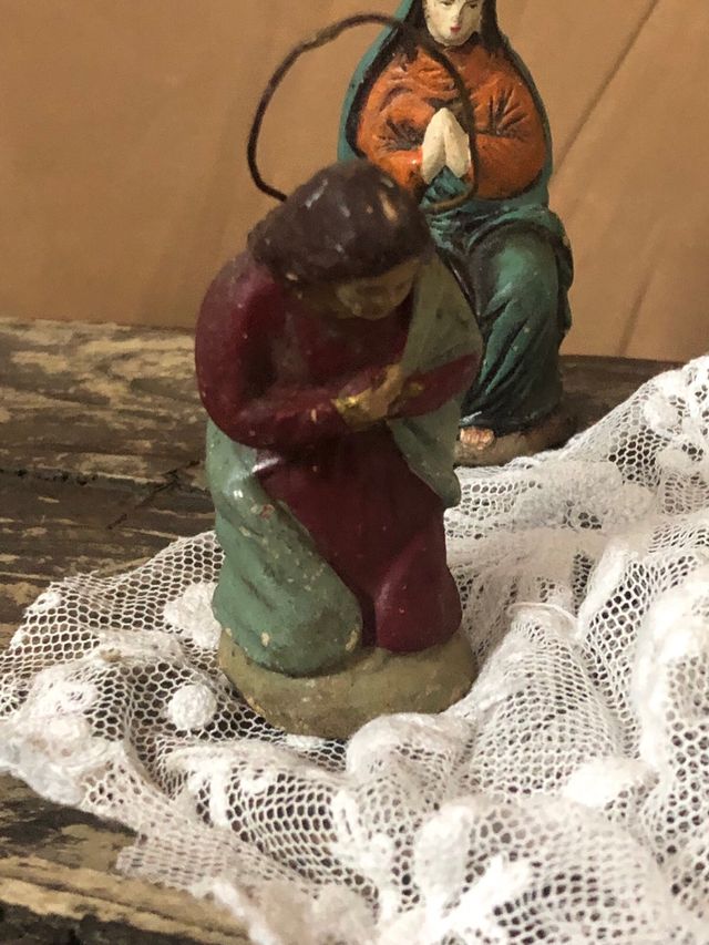 Virgenes de Belén antiguas  de barro 2 x 15