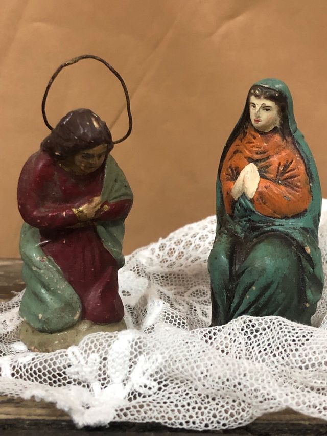 Virgenes de Belén antiguas  de barro 2 x 15