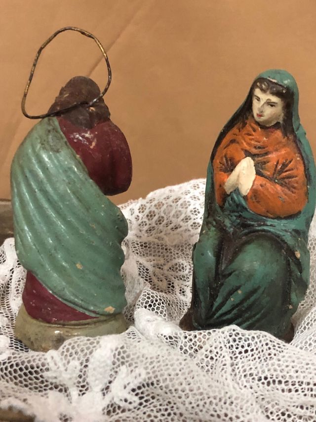 Virgenes de Belén antiguas  de barro 2 x 15