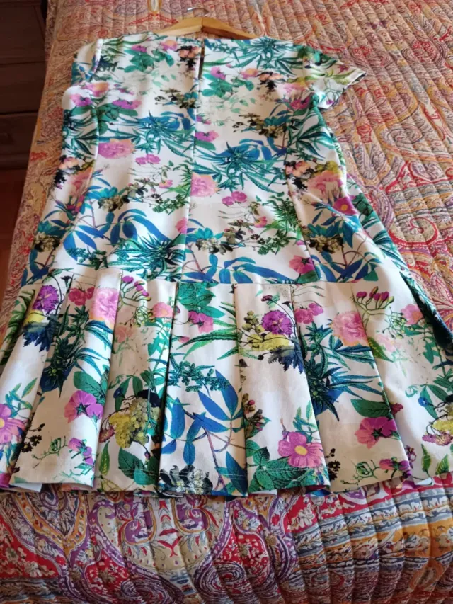 Vestido fiesta estampado floral talla 42