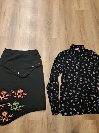 Falda y blusa para invierno, talla 34