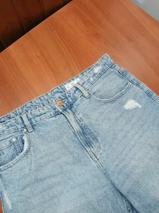 Pantalón vaquero ancho mujer