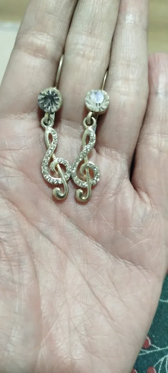 Pendientes Plata Ley Nota Musical Circonitas