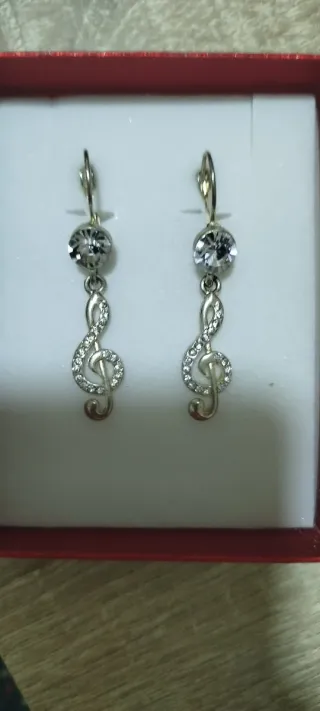 Pendientes Plata Ley Nota Musical Circonitas