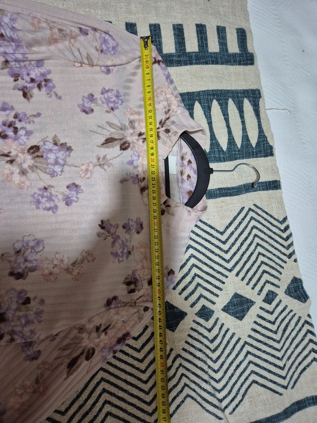 Crop top canalé floral