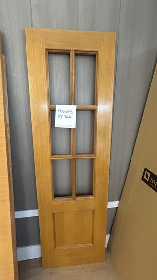 Puerta Roble Vidriera 203x62.5