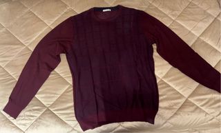 Maglione a quadri bordeaux
